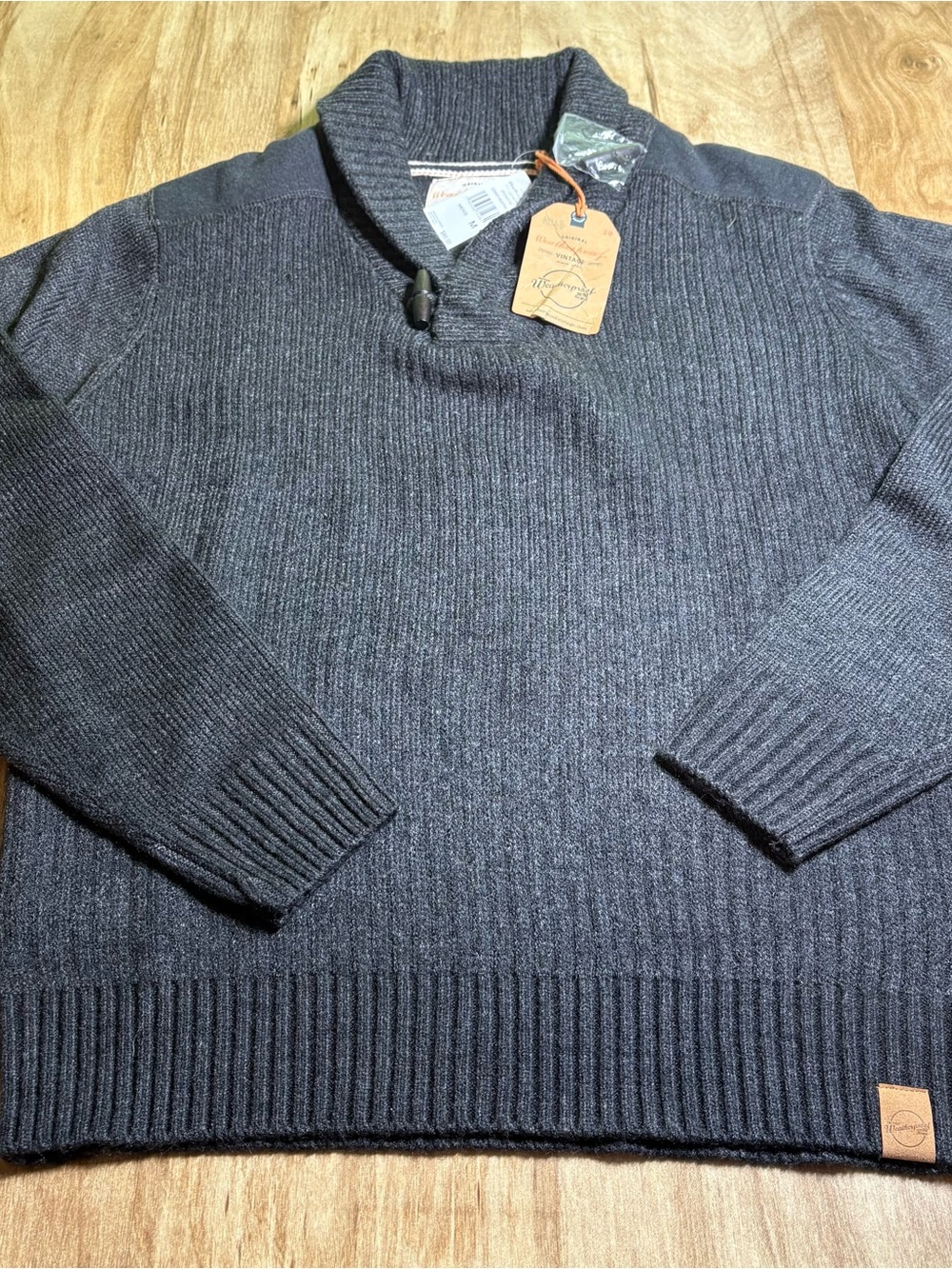NWT $85 USD Weatherproof Vintage Grey Sweater Mens Medium Knit LS Pullover